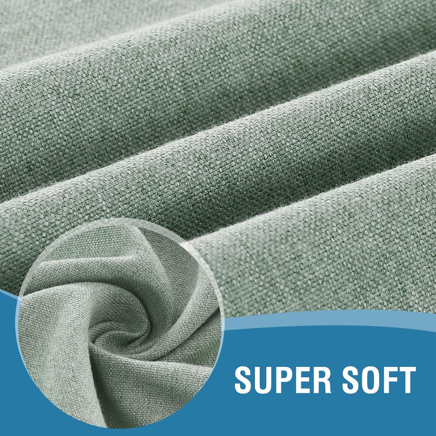 H.VERSAILTEX Linen Textured Tablecloth 60 x 84 Waterproof Decorative Table Cloth Spill-Proof Linen Look Cover for Party Table Extra Soft and Thick Fabric Wrinkle Free, Heather Sage