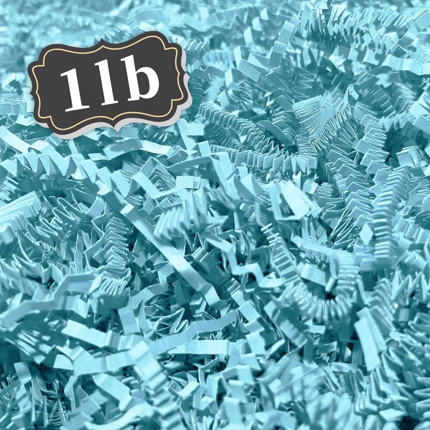ZEBMOON 1 LB Sky Blue Crinkle Cut Paper Shred Filler Great for Gift Wrapping, Basket Filling, Birthday, Wedding, Halloween, Thanksgiving, Christmas Day, New Year Party Decorations Filling Supplies