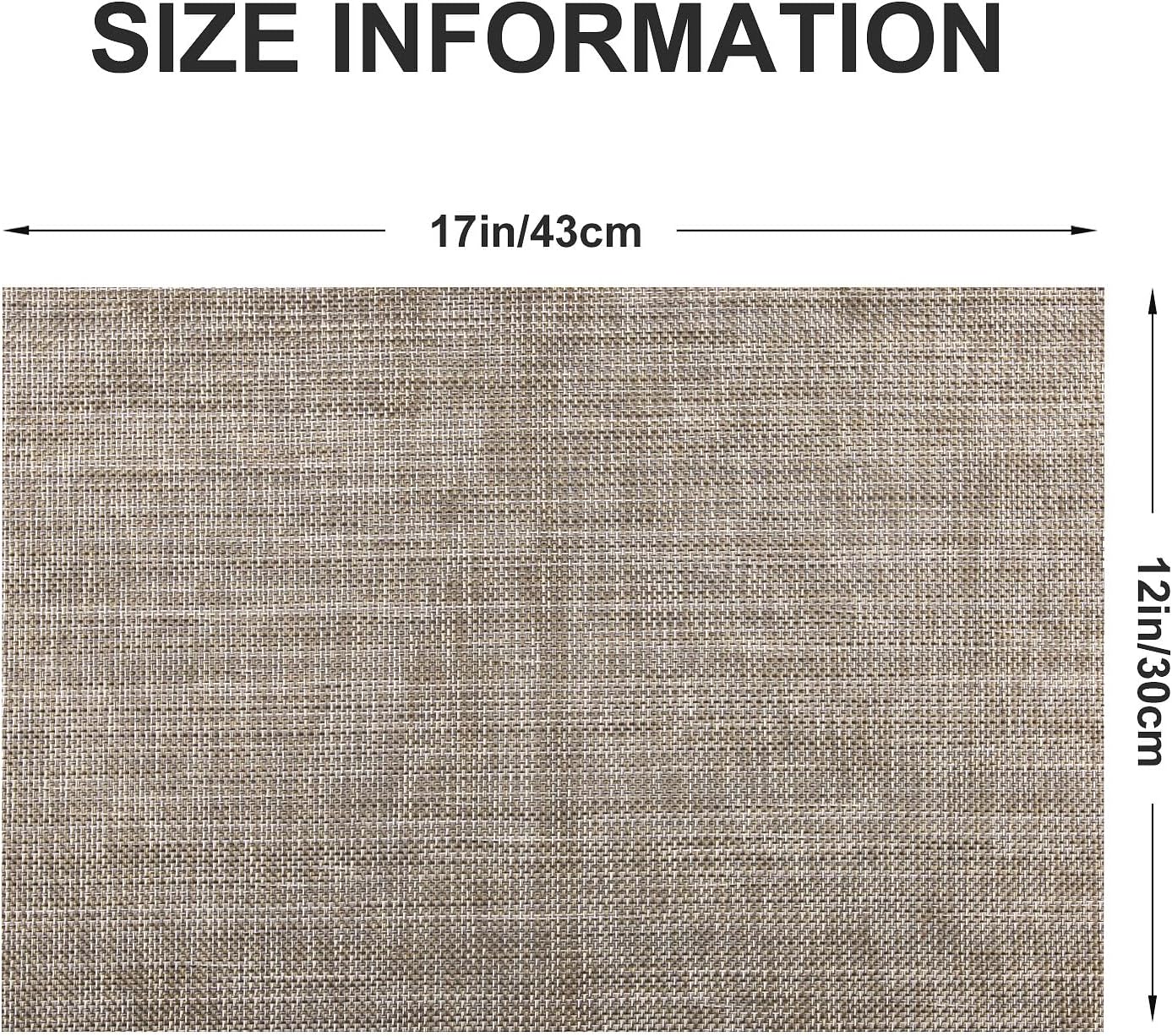 Vinyl Placemats Set of 8, PVC Woven Washable Non-Slip Table Mats, Heat Resistant Wrinkle Free Place Mats for Dining Table, Easy to Clean (8, Cappuccino)