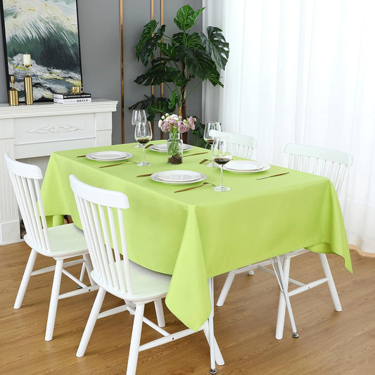 FOLINS&HOME Apple Green Rectangle Tablecloth 60 x 120 Wrinkle Free Waterproof Polyester Table Cloths, Spillproof Heavy Duty and Washable Table Cover for Party, Indoor and Outdoor-Oblong/Rectangular