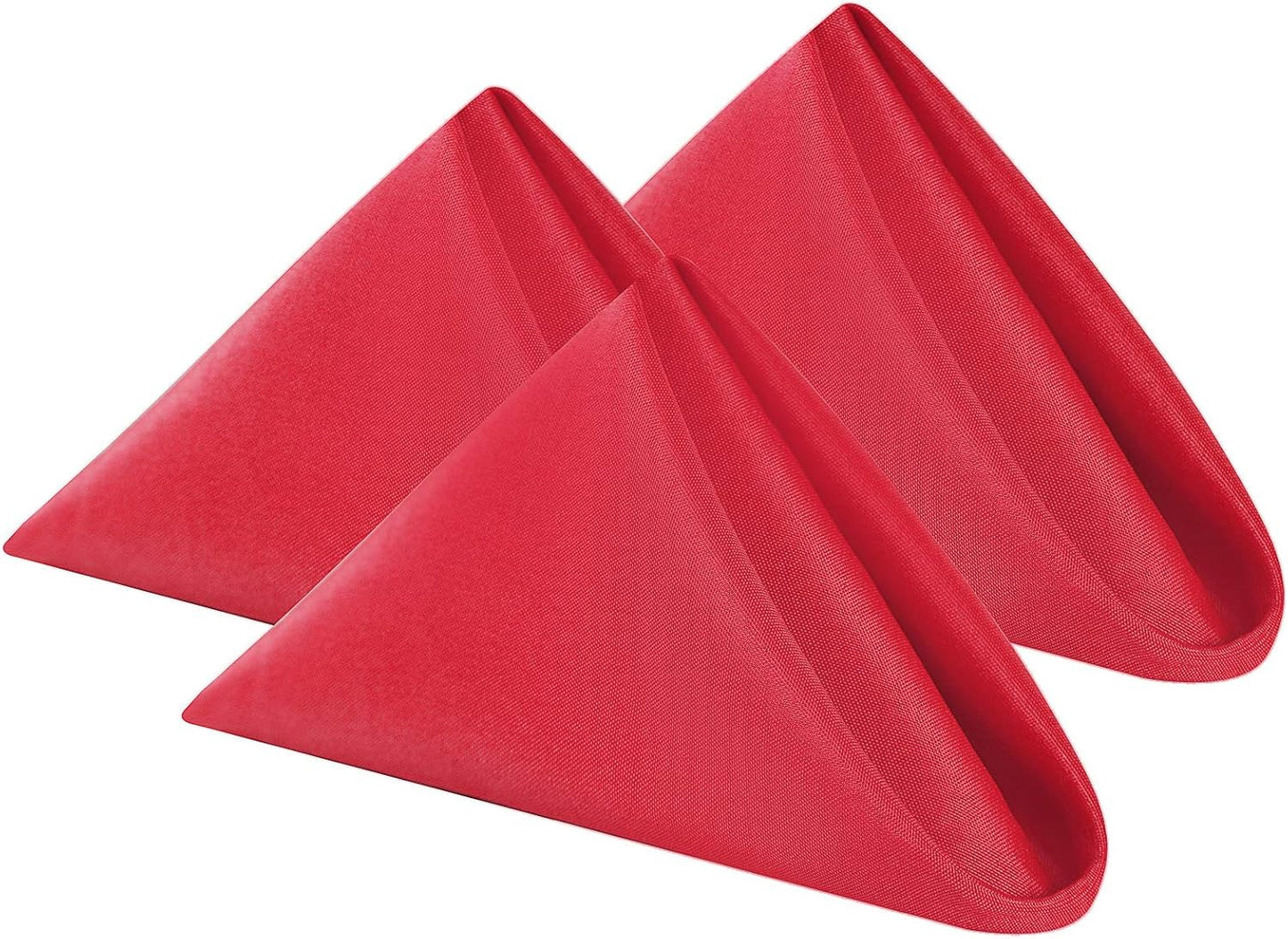 Cloth Napkins 17x17 inch Washable Polyester Dinner Napkins Soft Table Napkins for Wedding Party Dining Banquet(Red,100PCS)
