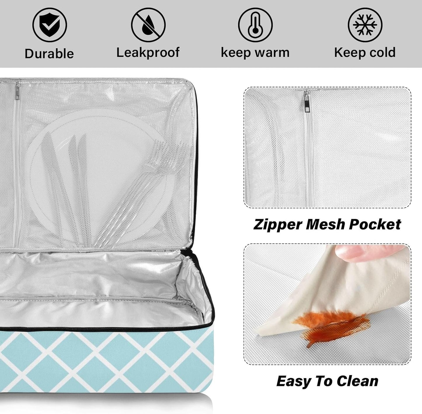 Casserole Carriers for Hot or Cold Food Reusable Casserole Dish Carrier Insulated Thermal Large Capacity Durable Perfect for Party Camping Family Gatherings Yellow Fish