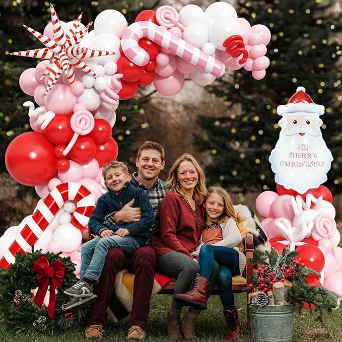 Mothers Day Balloon Arch Garland Kit, Red Pink White Latex Party Balloons Happy Mother's Day Heart Foil Mylar Balloon for Best Mom Ever Wedding Anniversary Engagement Birthday Party Decorations