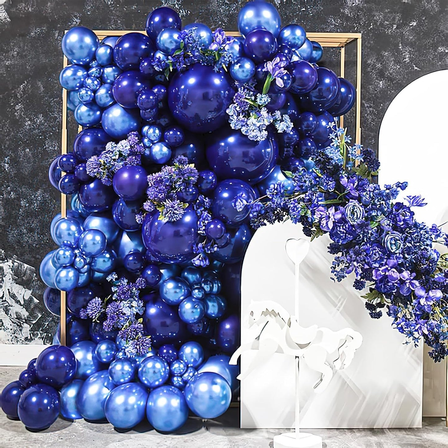 PartyWoo Metallic Blue Balloons 100pcs Different Sizes of 18 12 10 5 Inch Chrome Blue Latex Balloons for Graduation Wedding Baby Shower Wedding Bachelorette Birthday Party Decorations Blue-G106