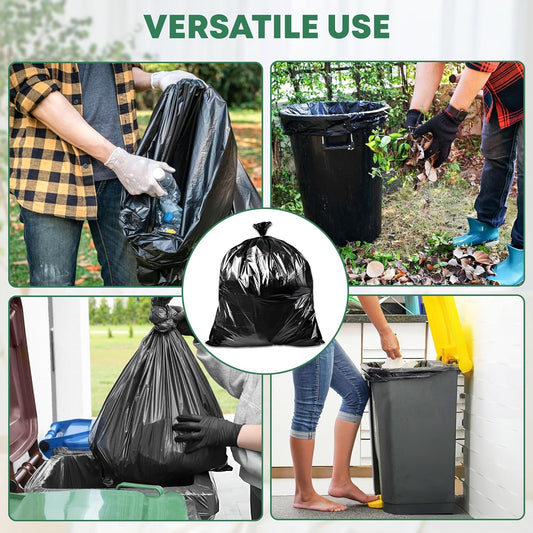 95 Gallon Heavy Duty Trash Bags | 25 Bags w/Ties | Super Large Garbage bags | 1.5 MIL Thickness for Yard, Home and Office Cleanup Disposal - TrashMaster (50)