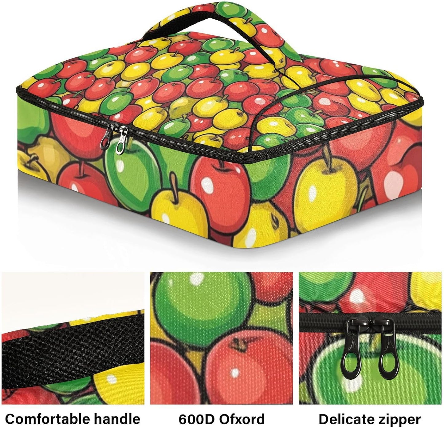 Casserole Carriers for Hot or Cold Food Reusable Casserole Dish Carrier Insulated Thermal Large Capacity Durable Perfect for Party Camping Family Gatherings Yellow Fish
