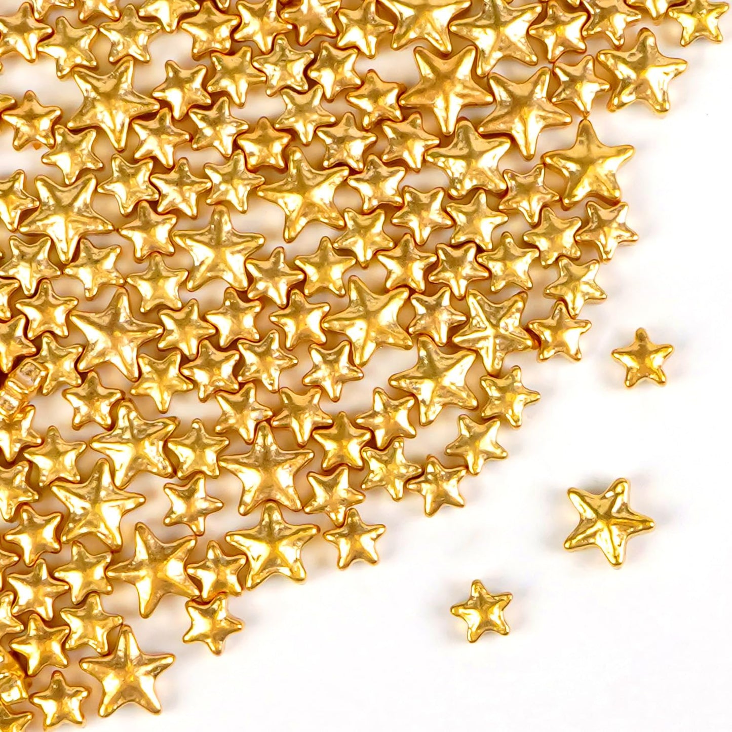 Christmas Gold Star Sprinkles for Cake Decorating, Edible Star Sugar Candy, Mix Size, Baking For Cupcakes, Decorating, Cookies, Donuts, Wedding Party, Holiday, 150g/5.29oz