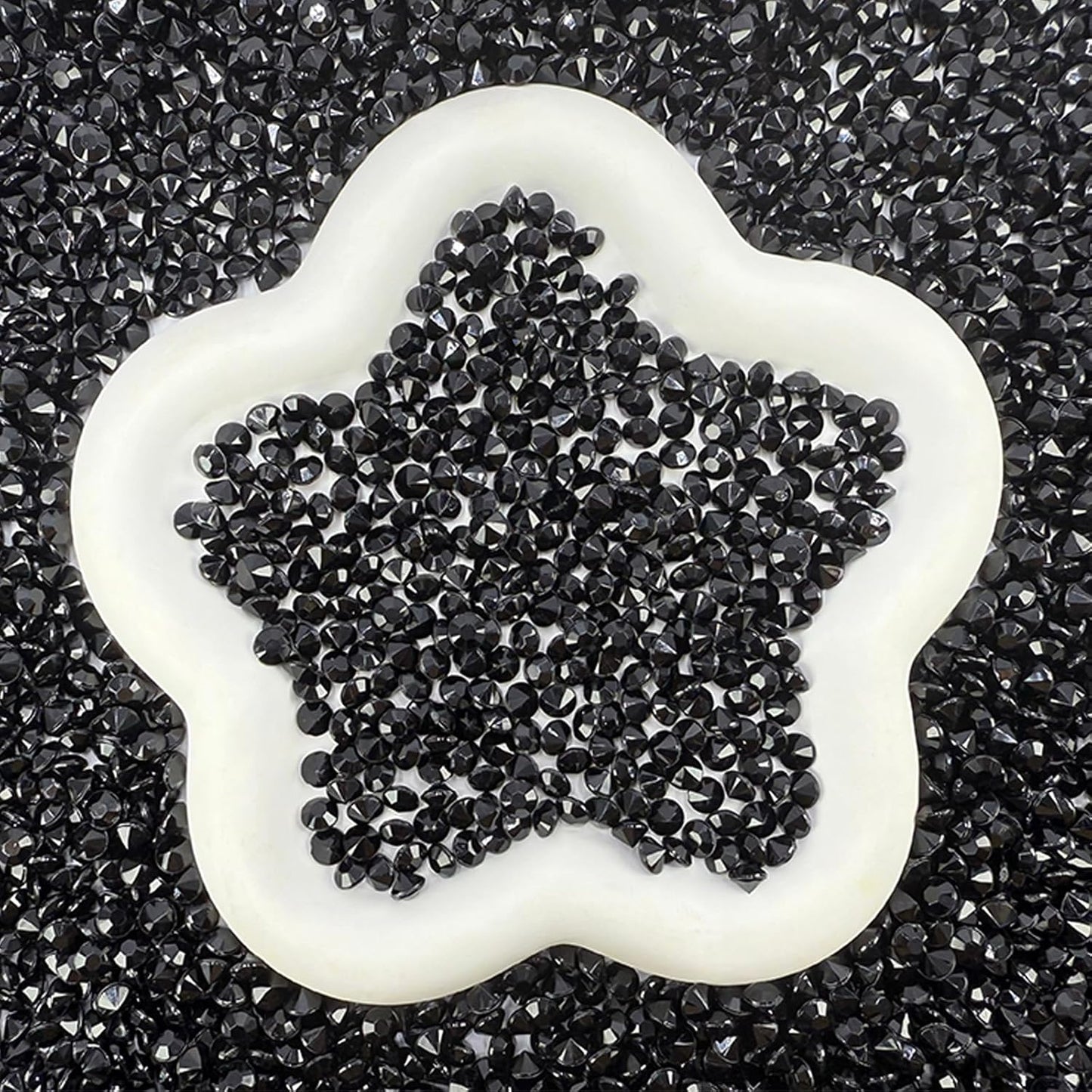 5000 pcs/Pack Wedding Table Scatter Confetti Crystals Acrylic Diamonds 6 mm Rhinestones for Wedding, Bridal Shower, Vase Beads Decorations (6mm, Black)