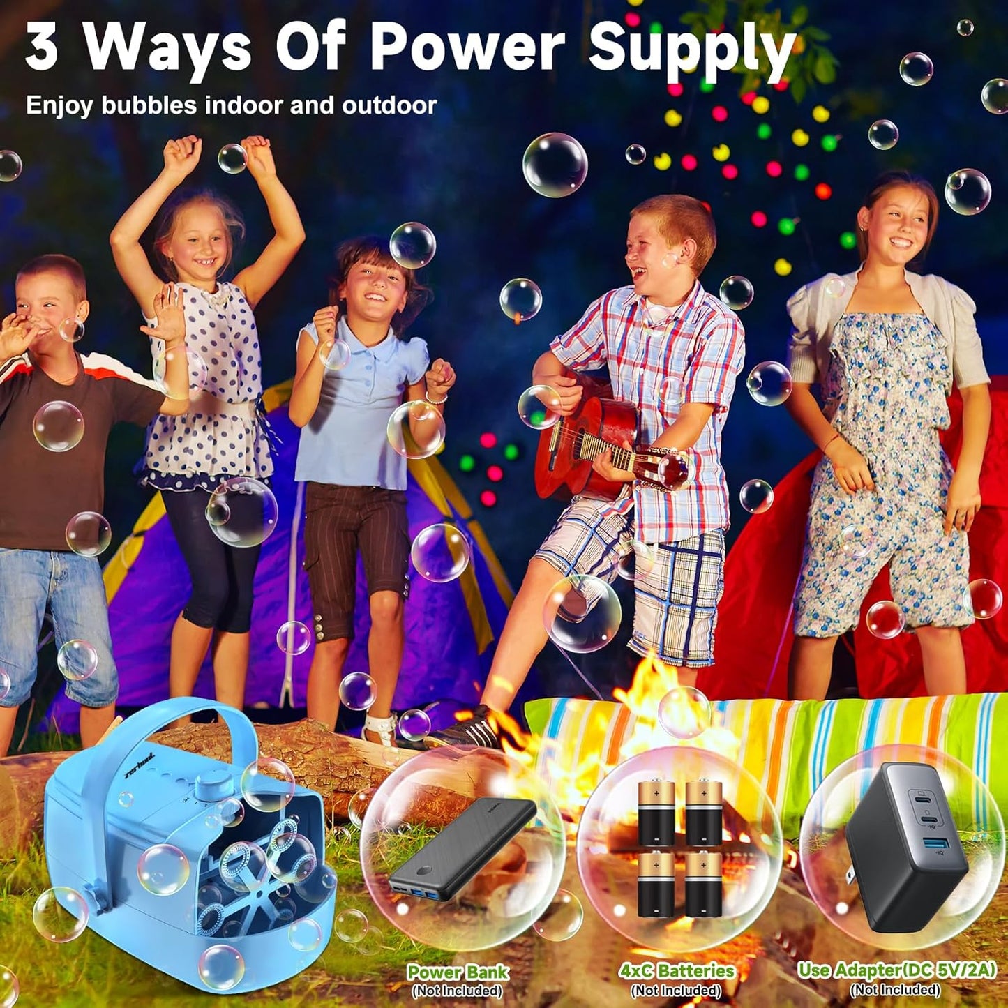 Bubble Machine Automatic Bubble Blower: Durable Bubble Maker 18000+ Big Bubbles Per Minute for Indoor Outdoor Wedding Birthday Party - Portable Bubble Machine for Kids Toddlers
