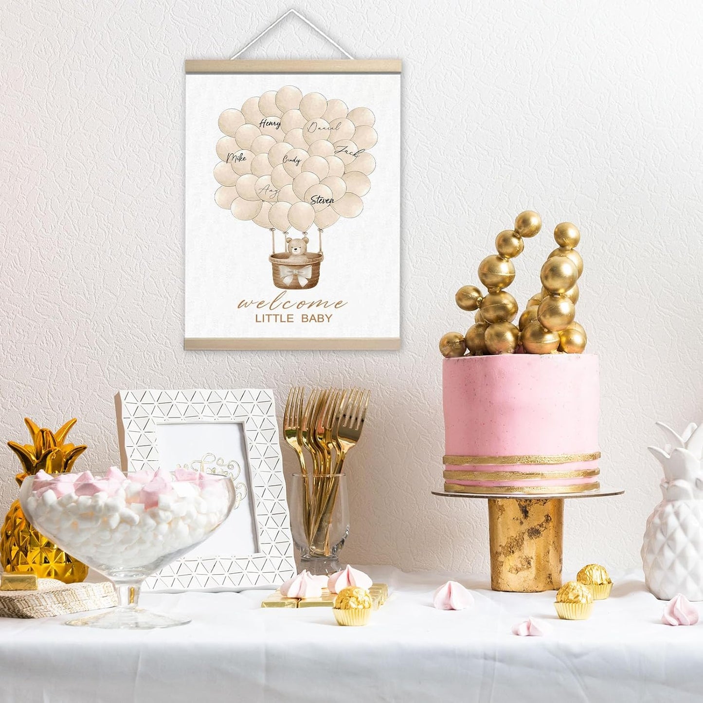 Bear Baby Shower Sign in Guest Book, Birthday Supplies Party Decorations, Baby Shower Guest Book Alternatives Keepsake Memory Book