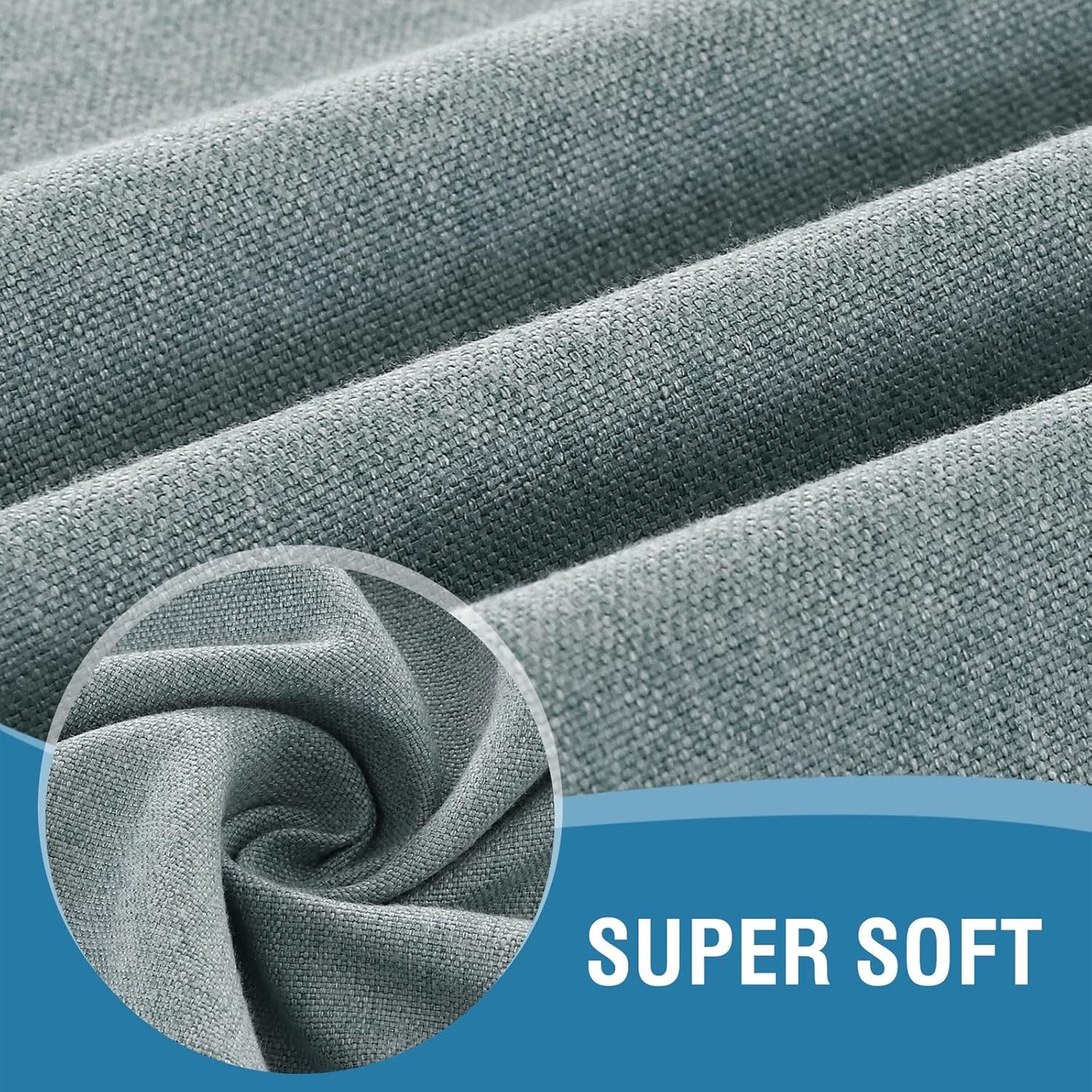 H.VERSAILTEX Linen Textured Tablecloth 60 x 84 Waterproof Decorative Table Cloth Spill-Proof Linen Look Cover for Party Table Extra Soft and Thick Fabric Wrinkle Free, Heather Aqua Gray
