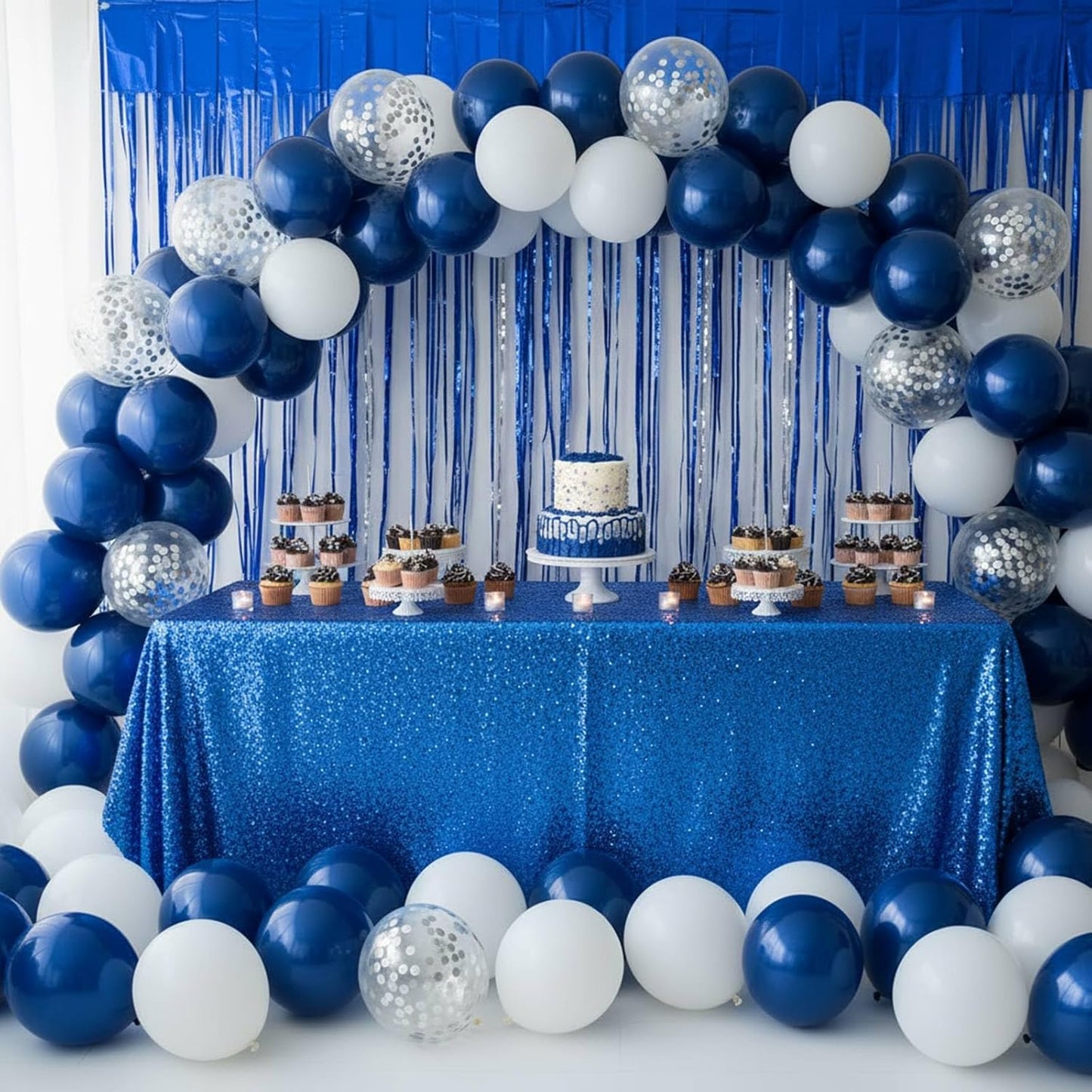 Hestya 100 Pieces 10 Inch Navy Blue Balloons Latex Party Balloons Arch Garland Kit for Weddings, Bridal Shower, Graduation, Anniversary, Birthday Party Decoration