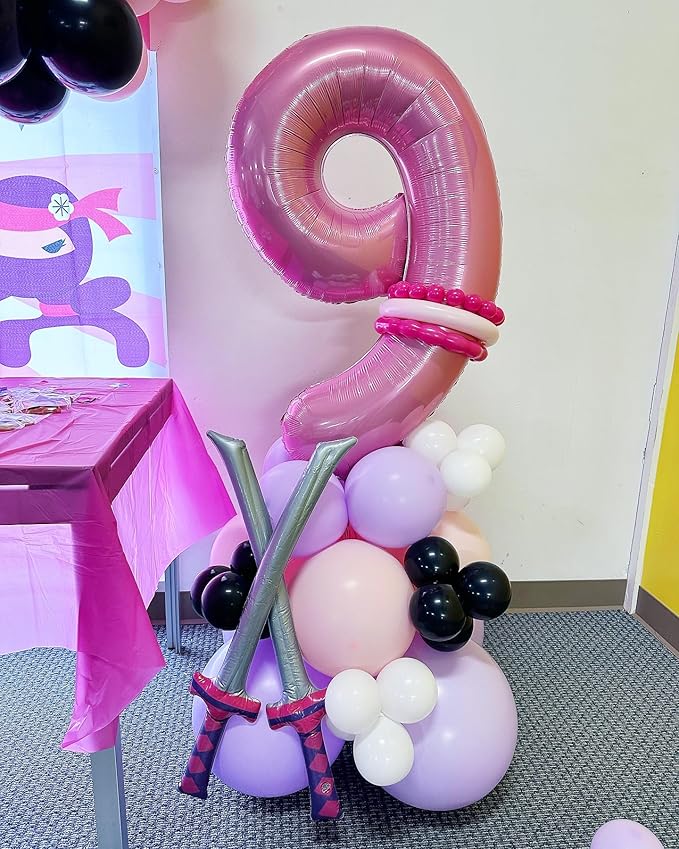 40 Inch Pearlescent Pink 1 Balloon for First Birthday, 1st Number Balloons Birthday Decorations for Girl Kids Toddler Baby, One Giant Number 1 Balloon