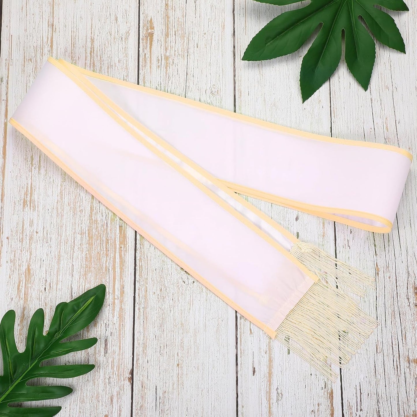 PATIKIL Blank Sash with Tassels, 1 Pcs Plain Birthday Sash Bachelorette Party Beauty Queen Sash for Women Bridesmaid Sash Mother to Be Sash for Homecoming Wedding Party, Champagne