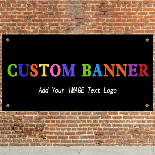 Custom Banners And Signs 4x2 Ft,Personalized Banner With Photo/Text, Banners Customized For Business Birthday Graduation Parties Indoor Outdoor
