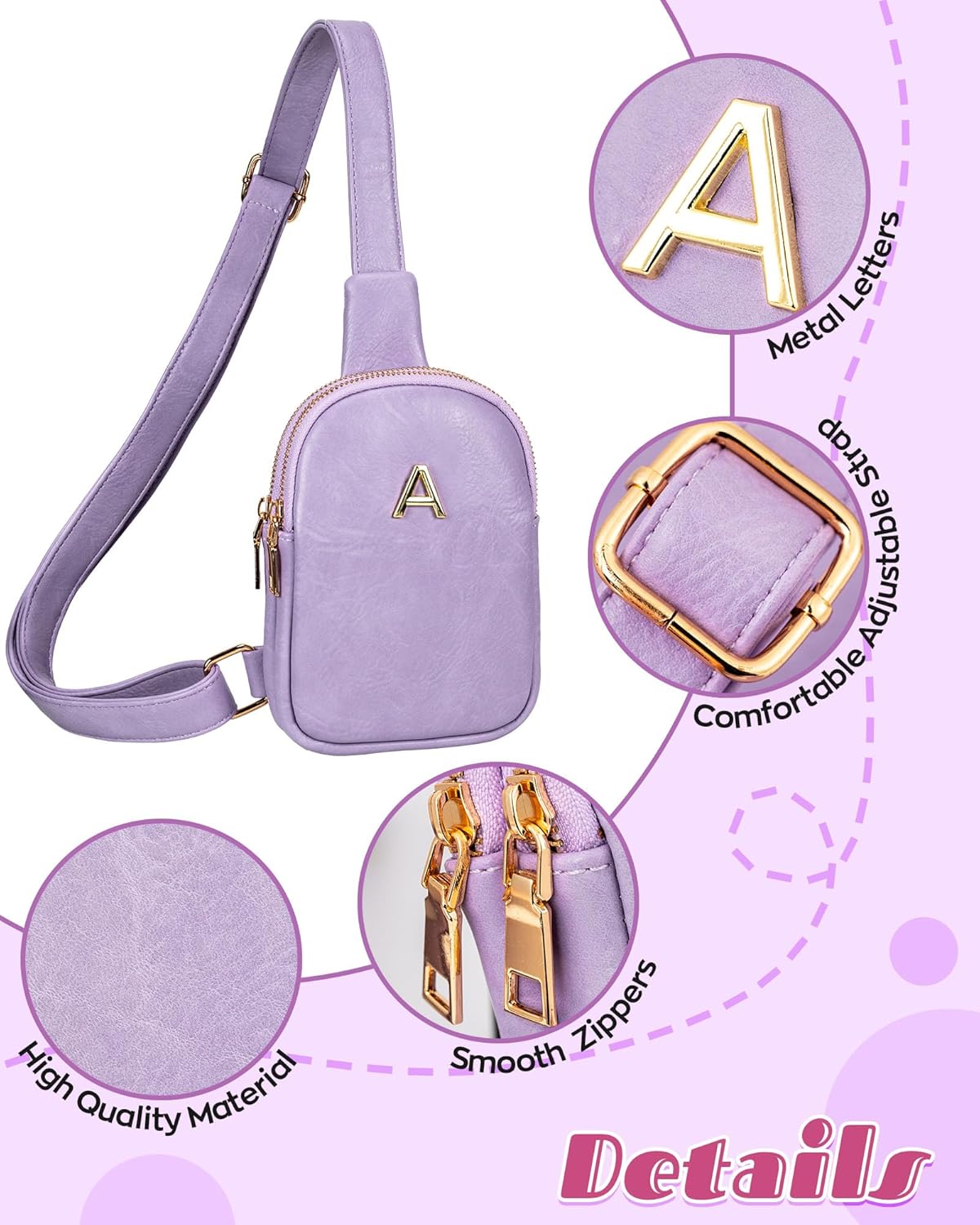 Personalized Sling Bag for Girls, Lightweight Small Crossbody Purse, Birthday Gift for Daughter from Mom, Gifts for Granddaughter from Grandma, Cute Trendy Stuff for Besties Friends Nieces