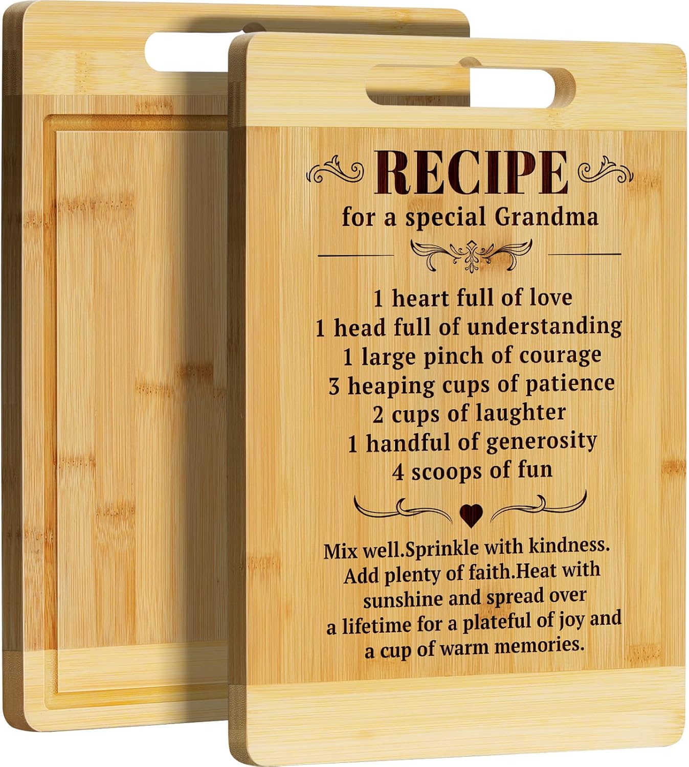 Kikcoin Gifts for Grandma - Bamboo Cutting Boards for Kitchen, Cutting Board Gift for Grandma Birthday Thanksgiving Christmas Great Grandma Gifts for Nana Gigi, Large Cutting Board 13.8" X 9.8"