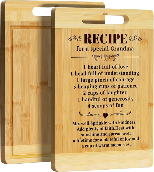 Kikcoin Gifts for Grandma - Bamboo Cutting Boards for Kitchen, Cutting Board Gift for Grandma Birthday Thanksgiving Christmas Great Grandma Gifts for Nana Gigi, Large Cutting Board 13.8" X 9.8"