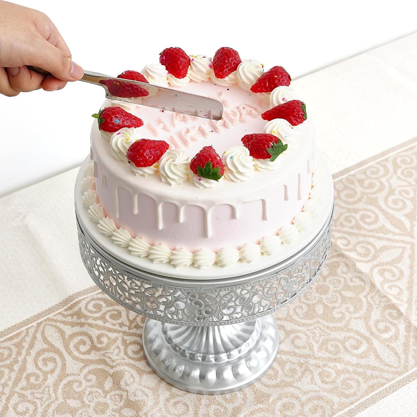 11 Pcs Silver Metal Cake Stand Set, Dessert Table Display Set for Party, Cupcake Stand and Candy Table Display Sets for Wedding, Birthday Celebration