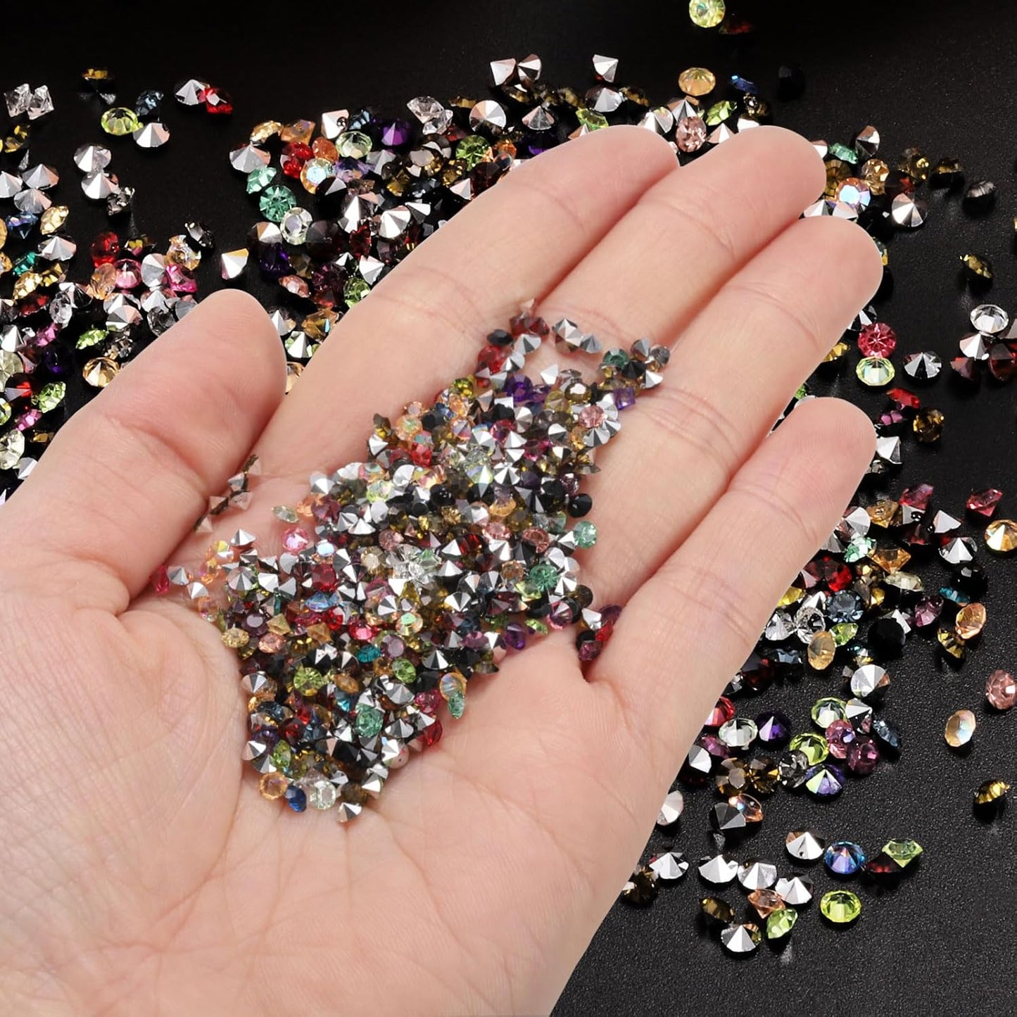 PATIKIL 14000Pcs Wedding Table Scatter Confetti Crystals 3mm Acrylic Diamonds Vase Fillers Gems for Table Centerpiece Decorations Bridal Shower Party, Clear AB