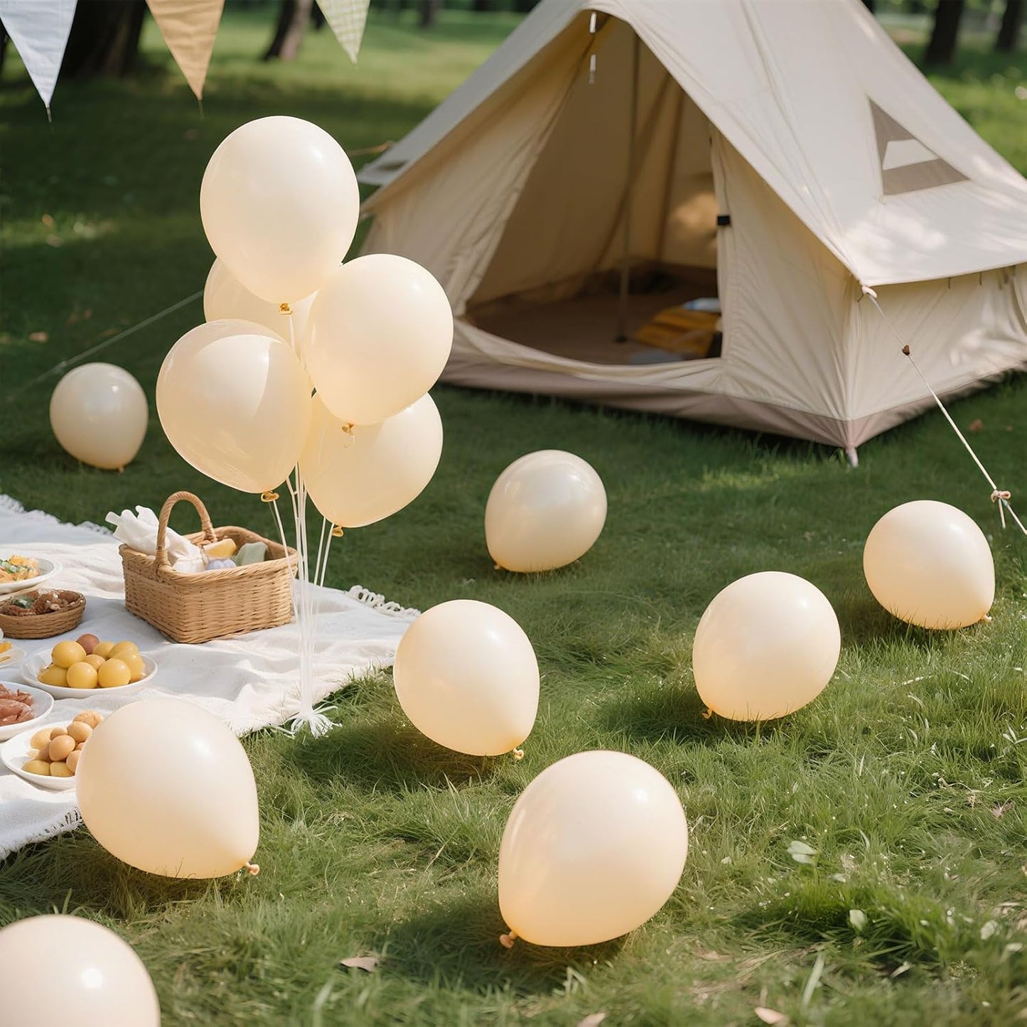 Cream Balloons Latex Party Balloons 100 Pack 12 inch Round Beige Neutral Sand White Balloons for Birthday Wedding Baby Shower Gender Reveal Party Decoration
