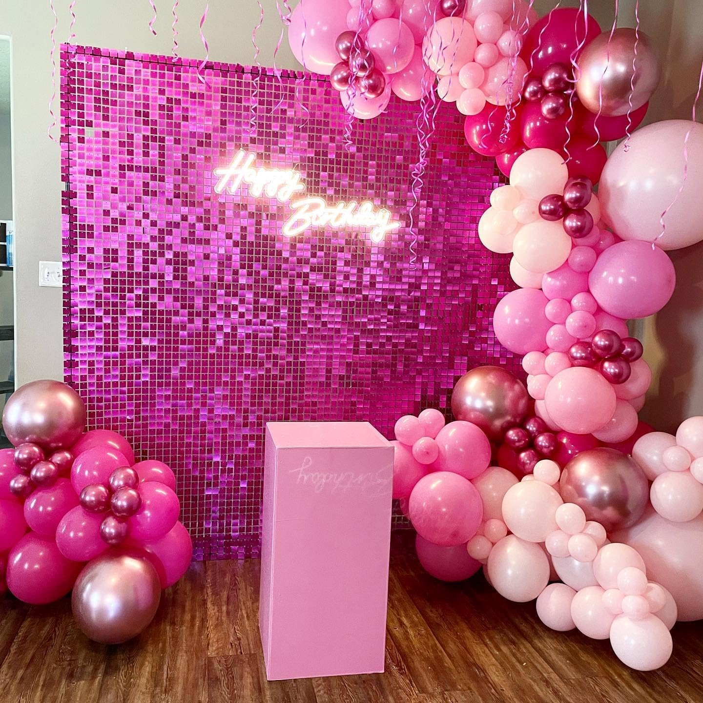 Pink Balloons Arch Kit, 160Pcs Hot Pink Balloon Garland Kit Metallic Rose Gold Confetti Balloons for Birthday, Wedding, Princess Theme, Engagements, Baby Shower, Anniversary Party Decoration
