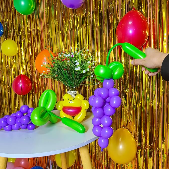 260 long balloons for balloon animals 100 Pack Thickening Latex Modeling Long Magic Balloons Twisting DIY Animal Balloon for Beginners Children's Party Carnivals Party Decorations (green balloon)