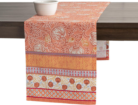 Maison d' Hermine Table Runner 100% Cotton Single Layer Table Runners 108 inches Long for Thanksgiving Christmas Decorations Home Kitchen Dining Party Wedding (Harvest Festival, 14.5" x 108")