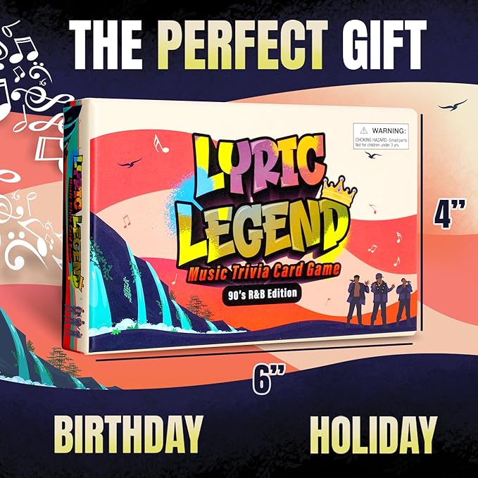 Lyric Legend 90’s R&B Music Trivia Game Collection – Expandable Multi-Deck Finish The Lyrics Party Game Set for Game Night, Families & Groups - 3 Games in One Box!