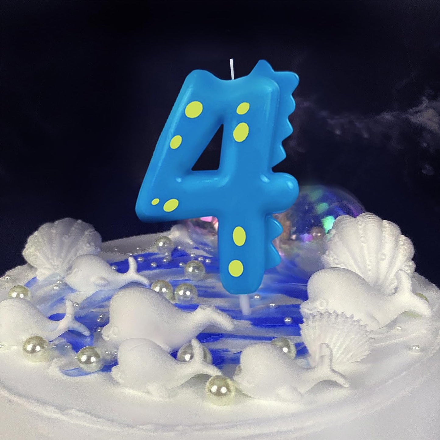 Number Birthday Candles(5 Candle Blue) Dinosaur Shape Number Happy Birthday Cake Candles for Dinosaur Birthday Party Decoration Reunions Theme Party
