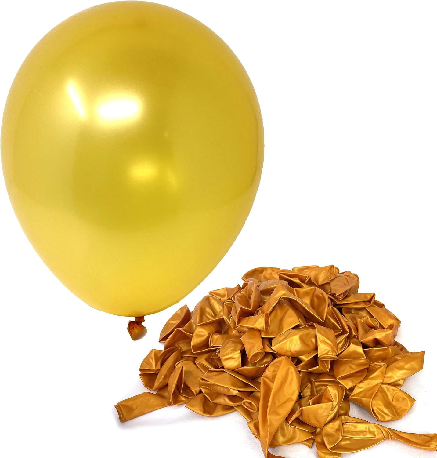 Allgala Latex Balloons for Parties | Helium Grade Bulk Balloon Pack | Ideal for Birthday Party Decorations, Baby Shower, Christmas Party | Colored Balloons for Events | 100ct 12" - Gold