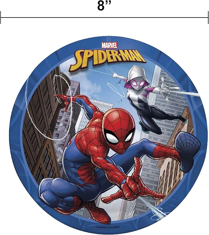 Zak Designs 5-Piece Dinnerware Set, Marvel Spider-Man - Durable Plastic & Stainless Steel - Includes Tumbler, 8-Inch Plate, 6-Inch Bowl, Fork & Spoon - Suitable for Kids Ages 3+