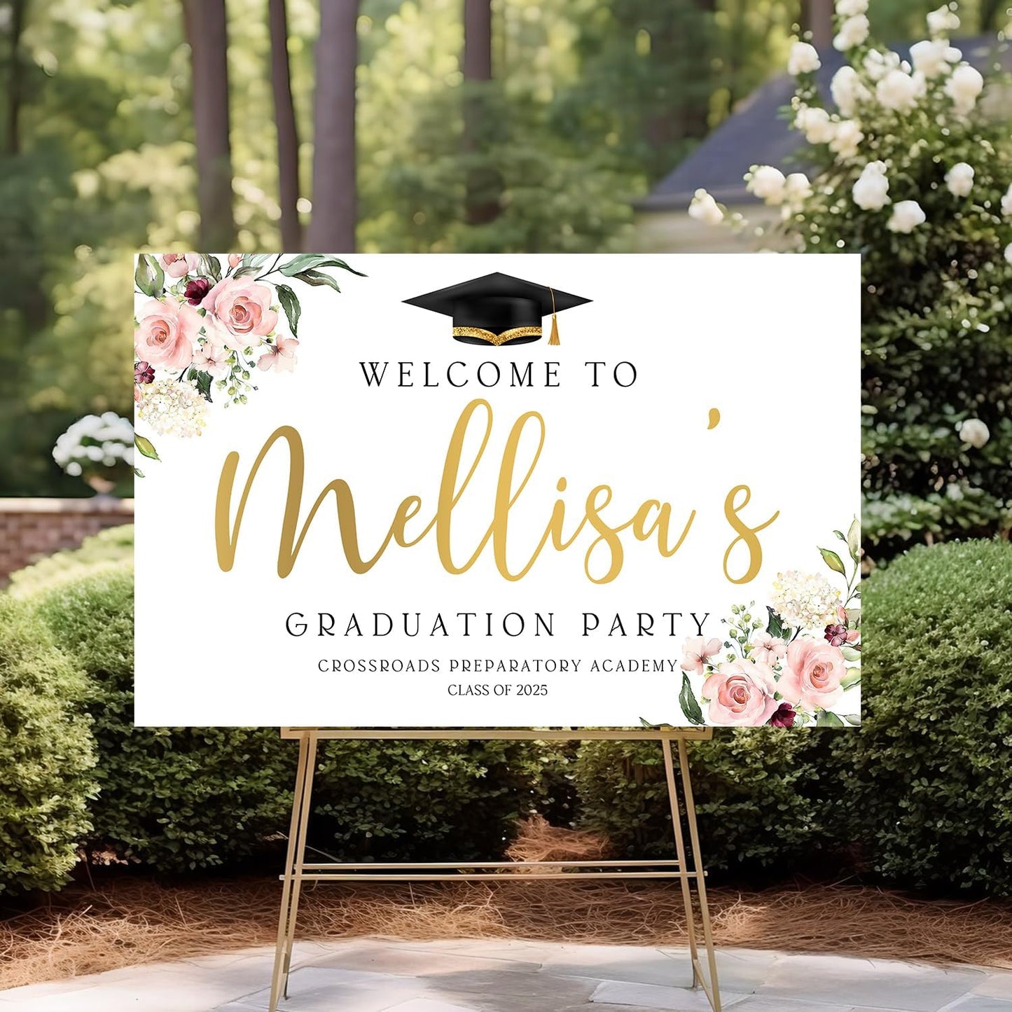 Welcome To The Graduation Celebration Sign, Modern Minimalist Graduation Party Welcome Sign, Class of 2025 Sign, Senior High School College Grad Party Decor