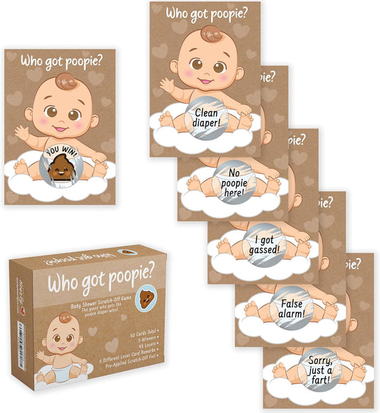 Party Hearty Delightful Baby Shower Fun - 50 Hilarious Poopie Scratch-Offs - Ideal for All Genders
