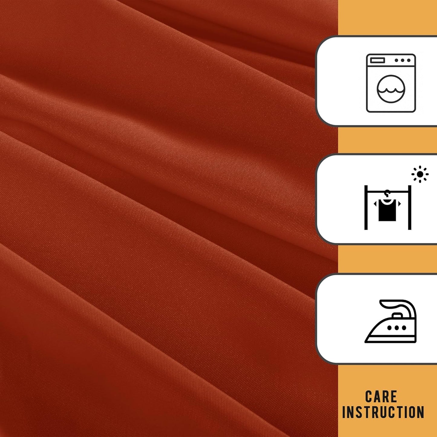 Obstal 2 Pack Table Clothes for 6 Foot Rectangle Tables - Water Resistant Washable Fabric Polyester Rectangle Table Cover Protector for Wedding, Banquet and Trade Shows, 72L x 30W Inches, Rust