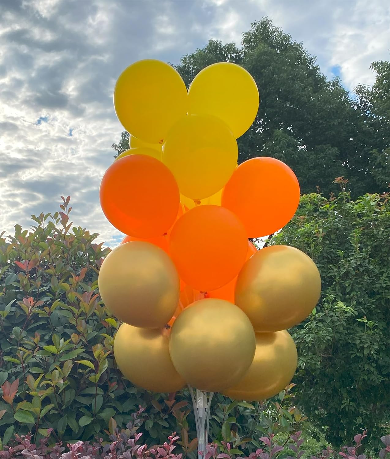 60 Pcs 12-Inch Latex Balloons in Yellow, Orange, and Gold - Perfect for Thanksgiving Day, Halloween, Graduations, Birthday, Fall Celebrations,Baby Shower, and Party Decorations