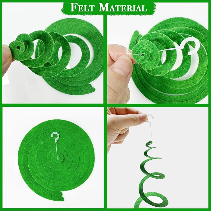 36 Pcs Rainbow Hanging Swirl Decorations Colorful Felt Swirl Streamer Spiral Ceiling Decorations Garland for Birthday Wedding Bridal Shower Baby Shower Carnival Fiesta Festival Party Supplies