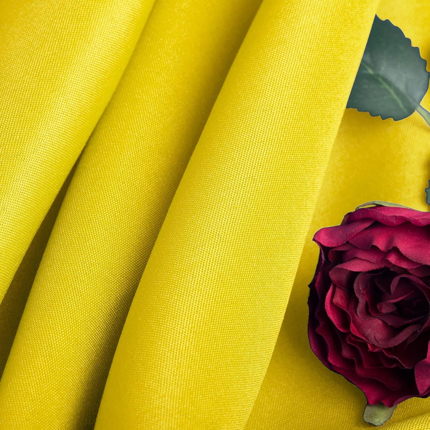 Ascoza 2pack 90x156 Inch Yellow Rectangular Tablecloth 8 Feet Table Cloth in Polyester Fabric for Wedding/Banquet/Restaurant/Parties