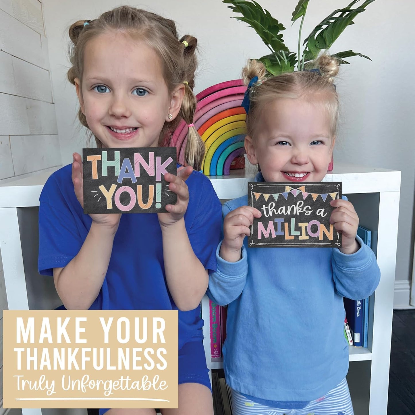 Hadley Designs Bulk Thank You Cards with Envelopes - 24 Kids Thank You Cards For Teachers, Cute Thanks Blank Cards and Envelopes, Fun Appreciation Note Card for Birthday, Baby Shower & Small Business