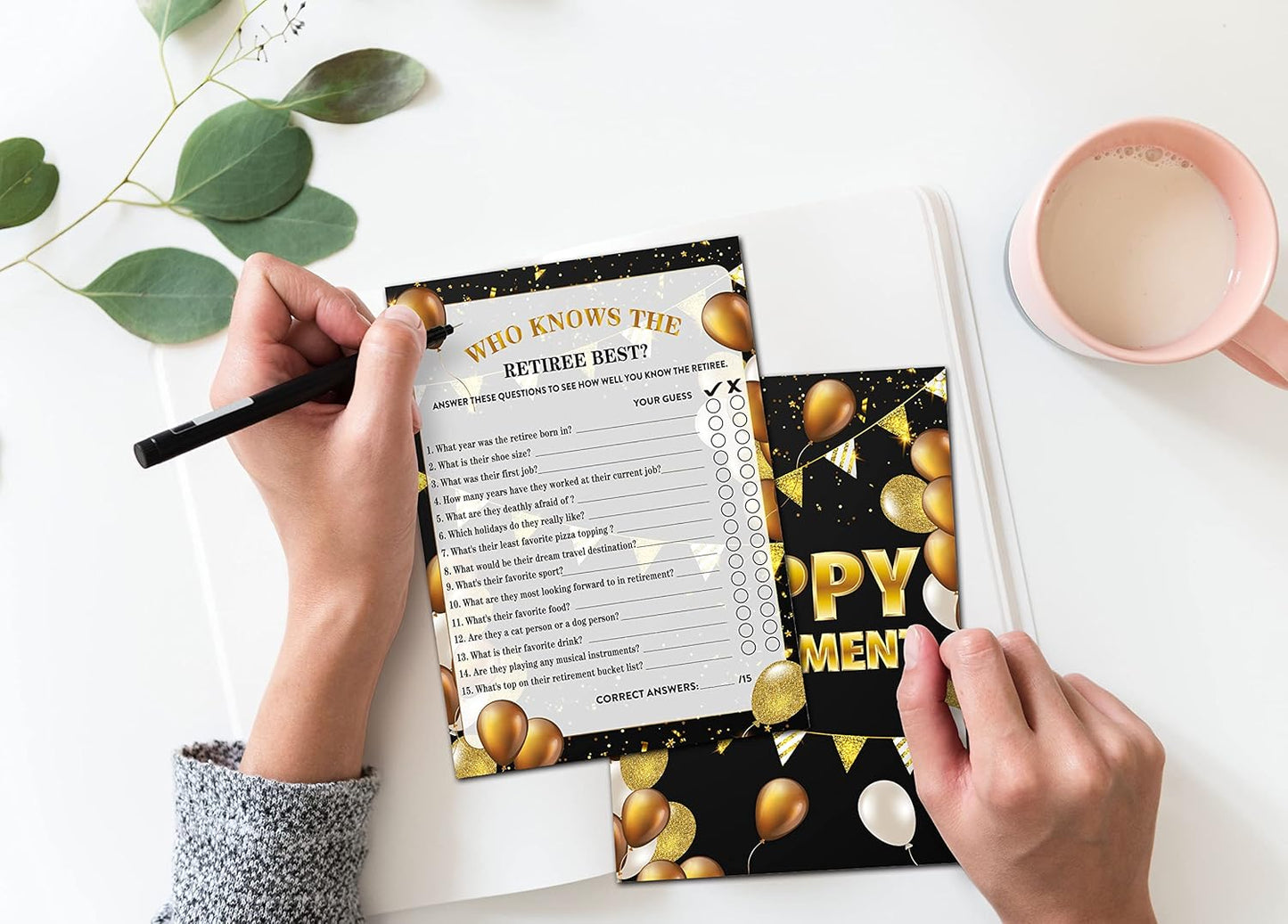 Retirement Party Games - Who Knows The Retiree Best Retirement Games - 30 Game Cards – Retirement Party Favors Supplies Decorations (01)