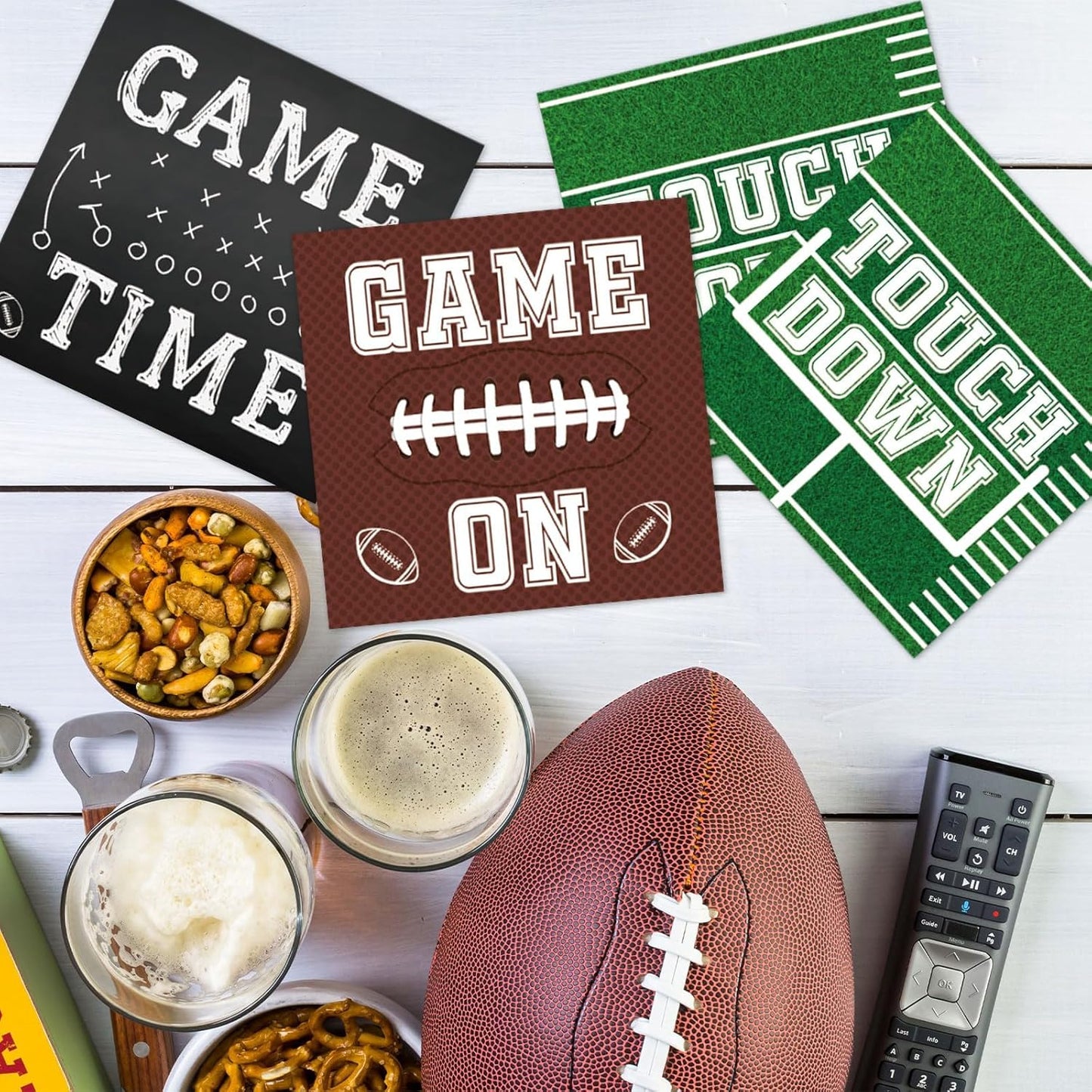 Qyeahkj 120pcs Football Party Napkins Supplies Disposable Football Birthday Paper Napkins Set Decorations for Sport Events Game Time Tailgate Touchdown Party Favors, 3 Design