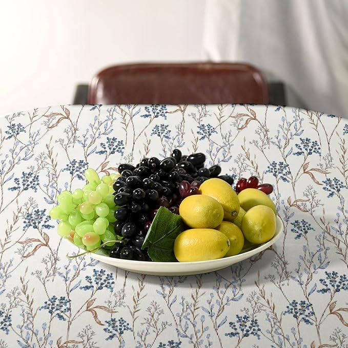 Abstract Geometry Leaf Tablecloth, Thanksgiving Autumn Harvest Fall Watercolor Blue Yellow Leaves Table Cover for Party Picnic Dinner Decor 60x110 Inch Rectangle