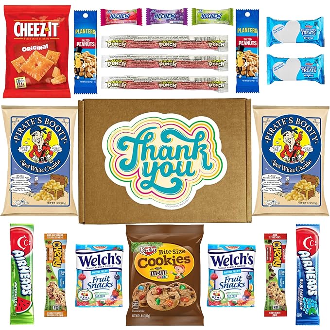 Hangry Kits Thank You Gifts For Men And Women - Send-Thank You Gift Basket Care Package To A Friend Or Loved One. Delicious Variety Of Comforting Snacks