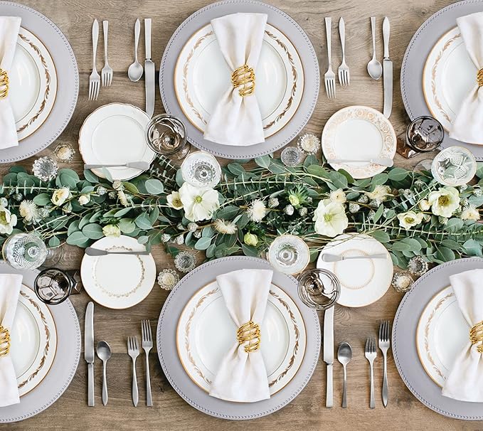 MAONAME Silver Charger Plates Set of 6, Round Dinner Chargers with Beaded, 13 Inch Plastic Plate Chargers for Wedding, Table Decor