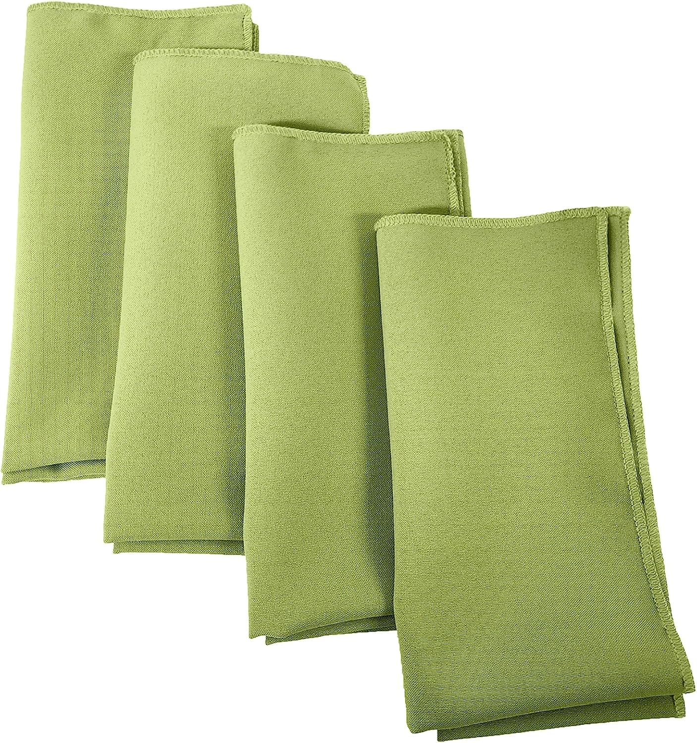 LA Linen 4-Pack Poly Blend Napkins - Soft, Washable, Stain & Wrinkle Resistant - Dinner & Party Napkins - 18x18 - Sage