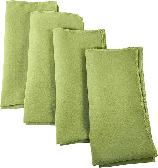 LA Linen 4-Pack Poly Blend Napkins - Soft, Washable, Stain & Wrinkle Resistant - Dinner & Party Napkins - 18x18 - Sage