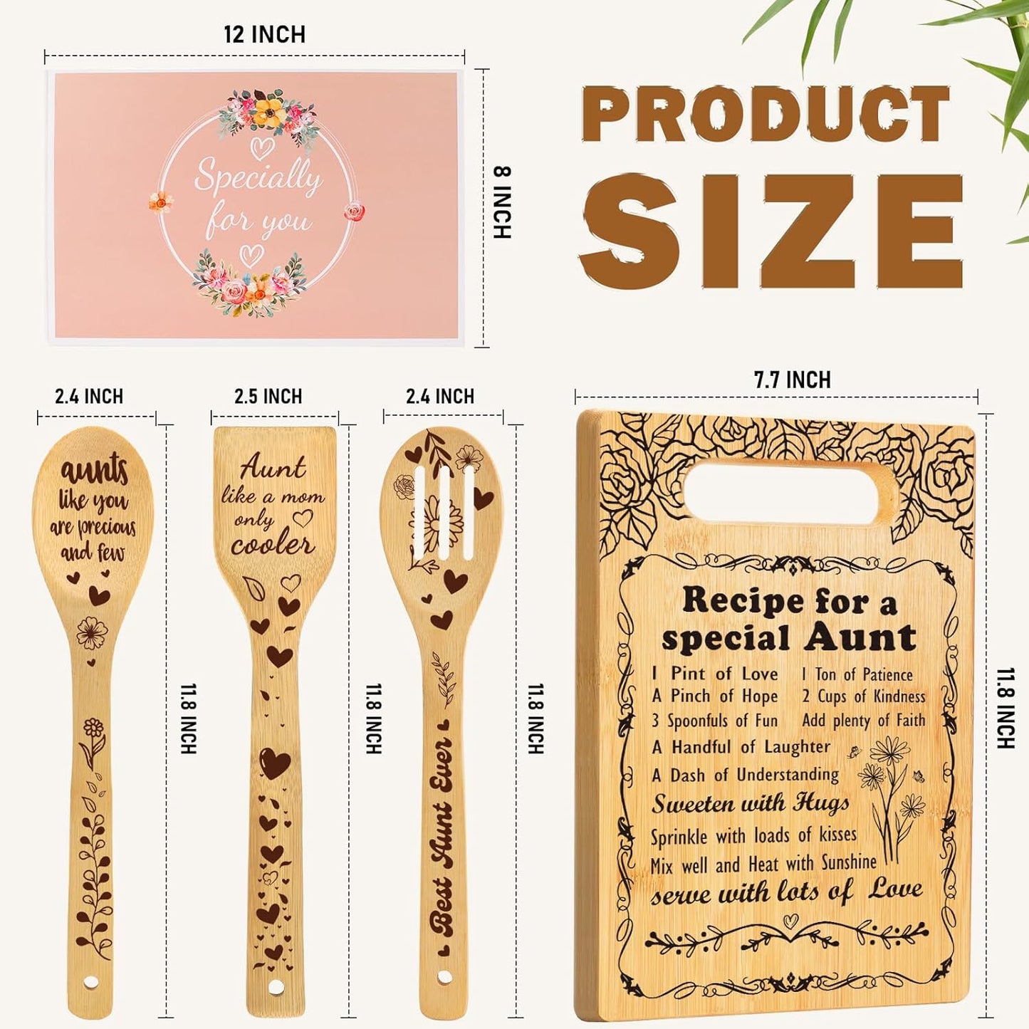 Gifts for Aunt from Niece Nephew, Unique Christmas Birthday Aunt Gifts Cutting Board Set, Birthday Gifts for Aunt Best Aunt Ever Gift Ideas, Christmas Auntie Gifts for Aunt to Be New Aunt Auntie