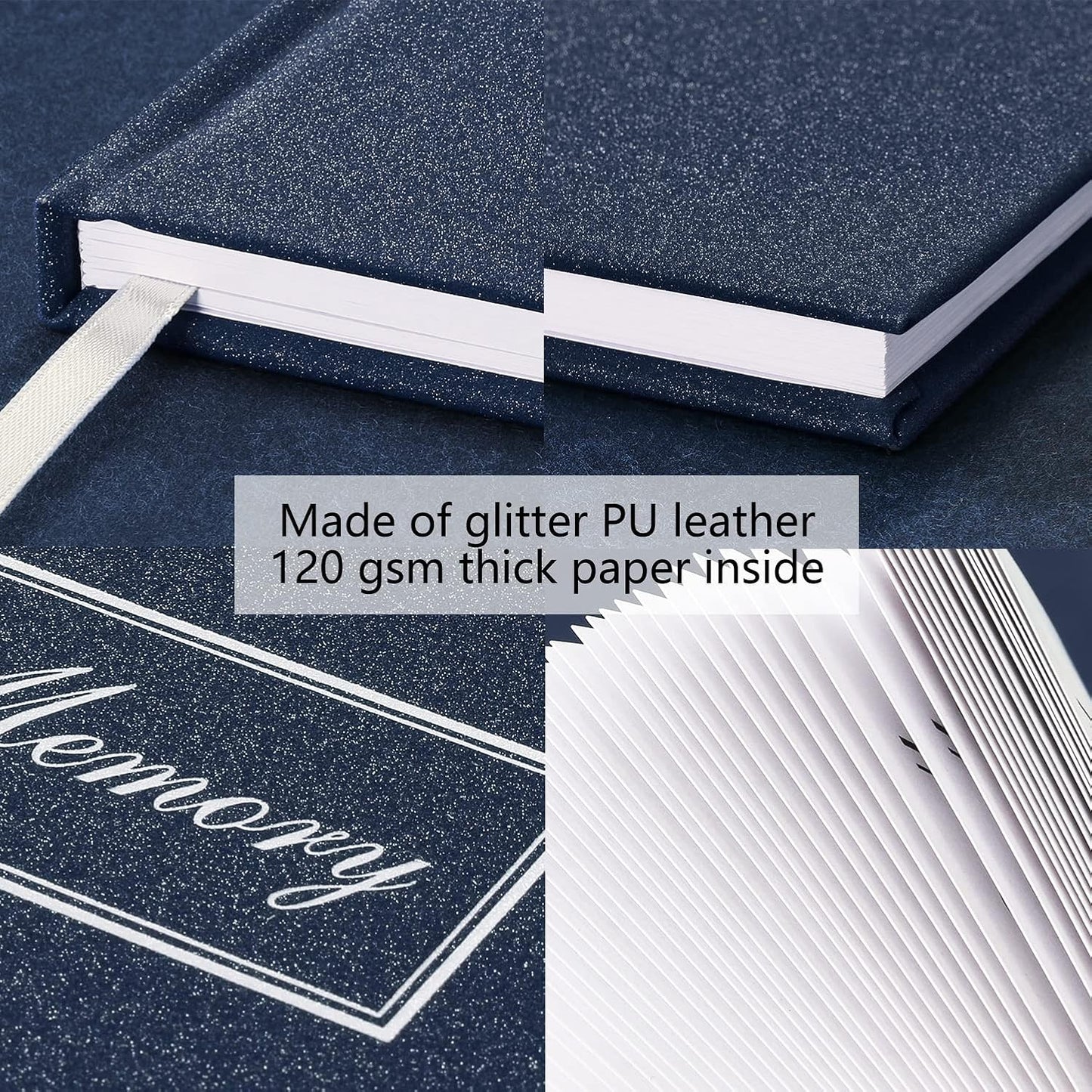 Funeral Guest Book for Memorial Service in Loving Memory Guest Book for Funeral Guest Sign in Book (Book, Navy)