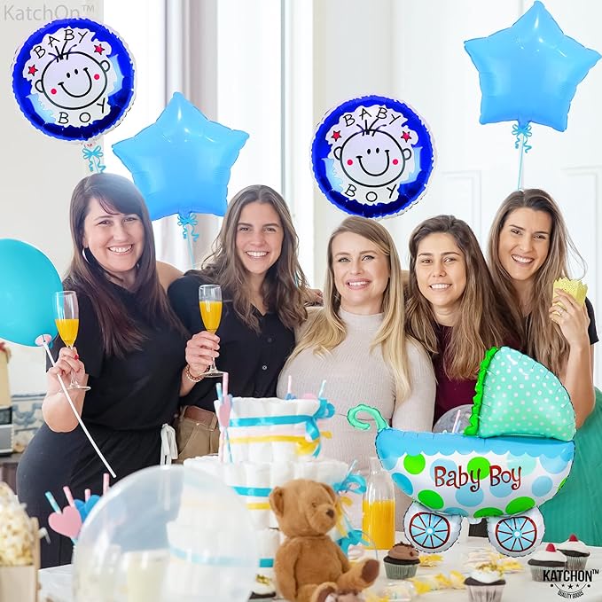 KatchOn, Baby Shower Decorations for Boy - 27 Inch, Pack of 5 | Its A Boy Balloons for Gender Reveal Decorations | Welcome Baby Boy Balloons for Baby Boy Shower