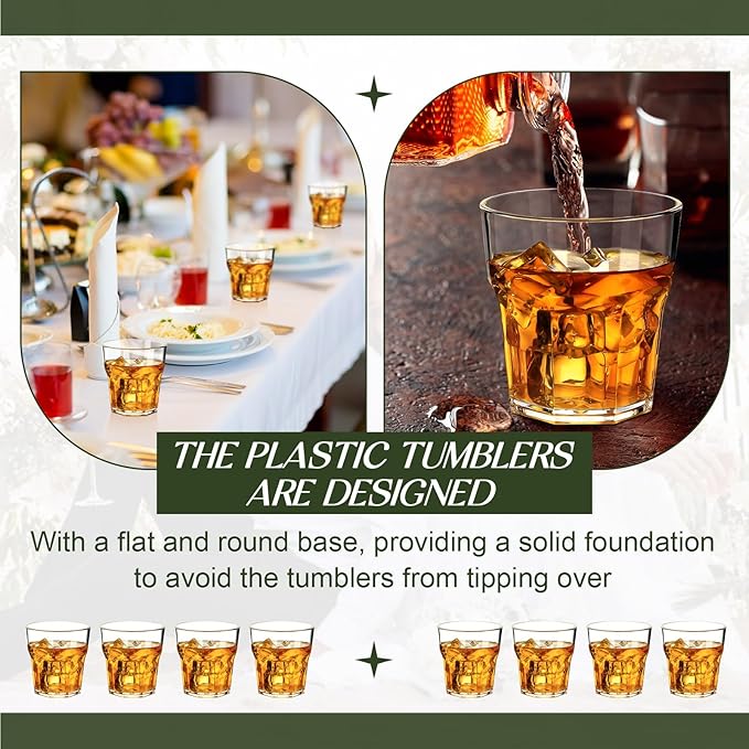 Tioncy 50 Pcs Acrylic Drinking Glasses 3 oz Small Whiskey Glass Clear Shot Glasses Bulk Unbreakable Stackable Mixed Drinkware Mini Beer Mug for Drinking Bars Wine Vodka